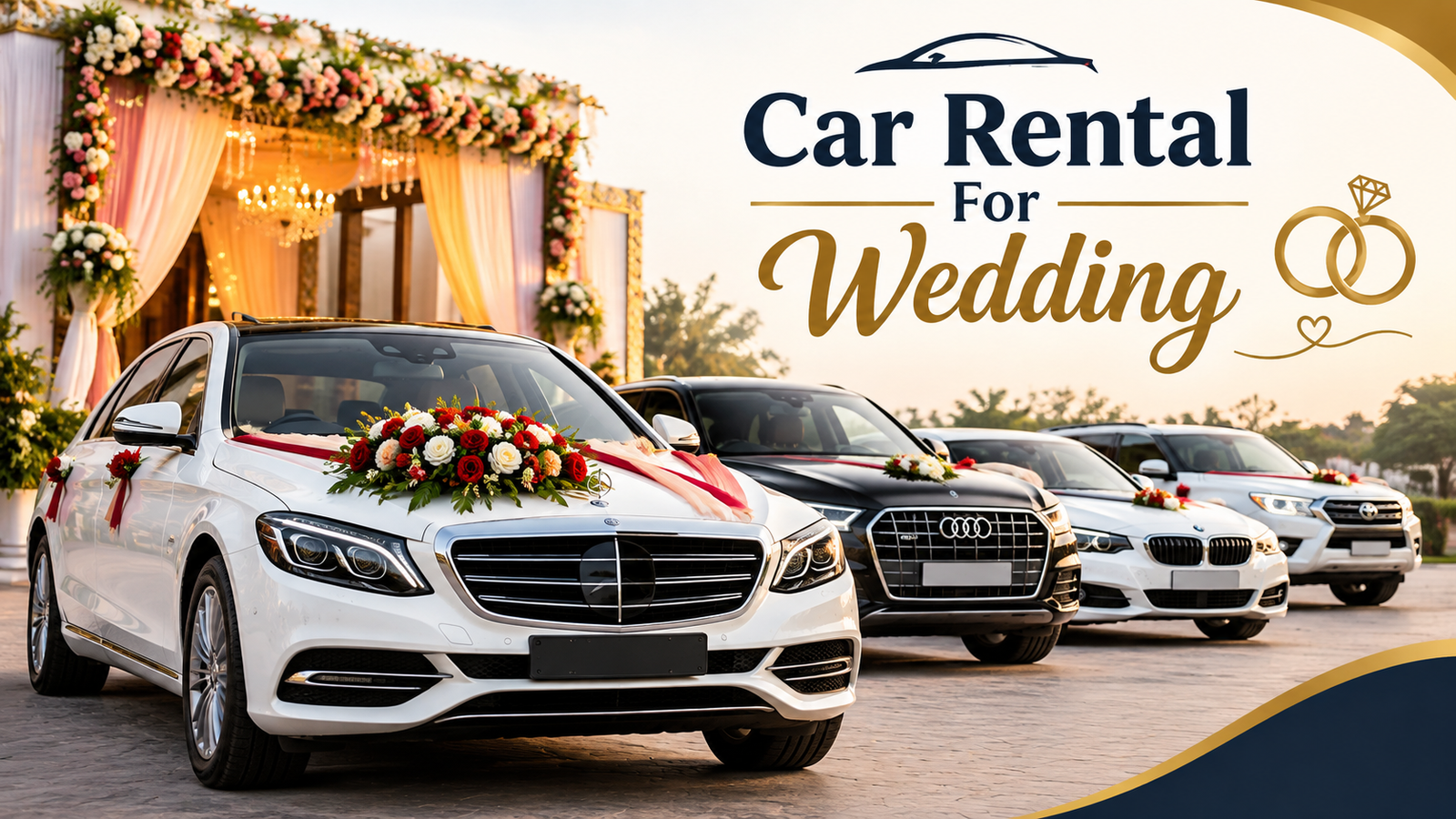 Decorated rental car for a family occasion